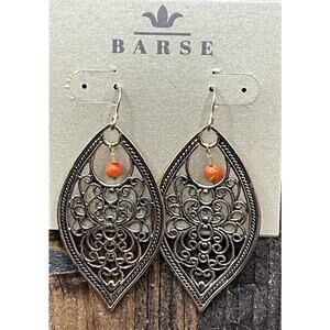 Barse Bali Lace Earrings- Sponge Coral- Bronze- NWT